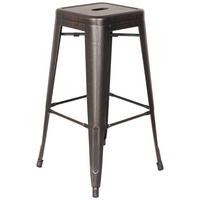 Barhocker Vantaggio High Stapelbar Schwarz/golden - Goldfarben/Schwarz, Basics, Metall (44/77/44cm) - MID.YOU