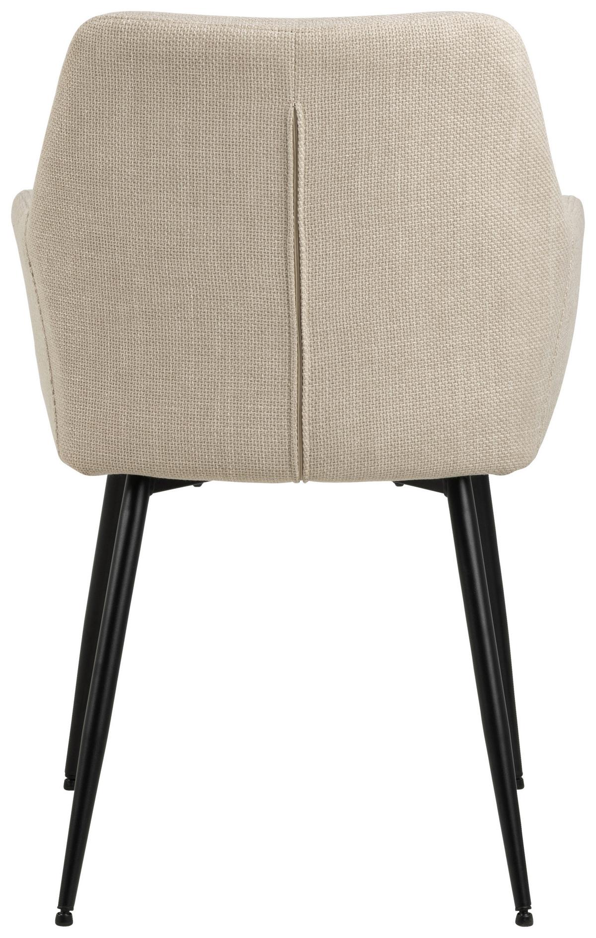 Židle s područkami béžová - černá/béžová, Design, kov/textil (59/85/59cm) - MID.YOU