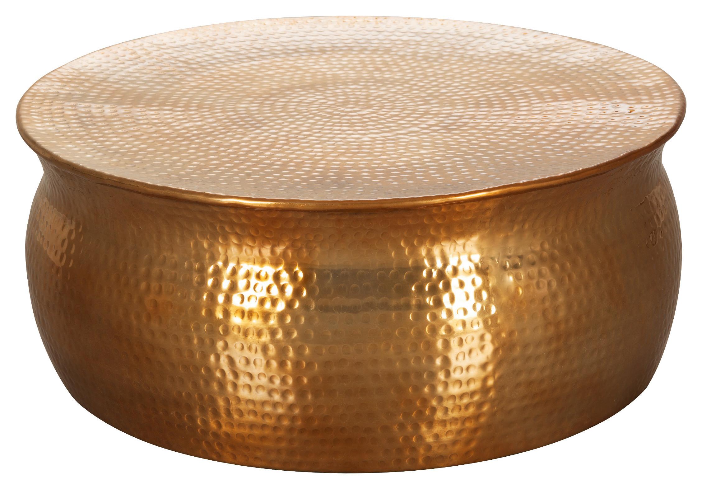 Couchtisch Rund Aluminium Orient-Style Karam, Goldfarben - Goldfarben, LIFESTYLE, Metall (75/75/31cm) - MID.YOU