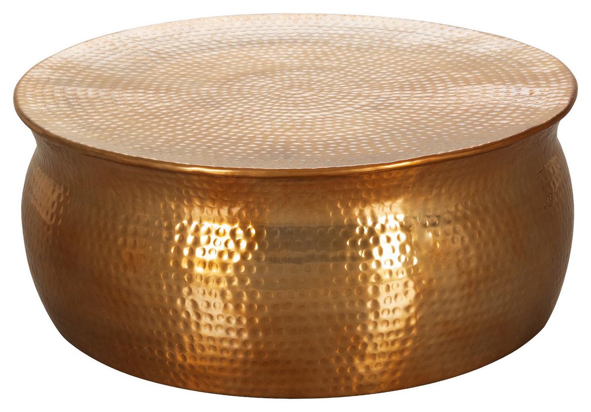 Couchtisch Rund Aluminium Orient-Style Karam, Goldfarben - Goldfarben, LIFESTYLE, Metall (75/75/31cm) - MID.YOU