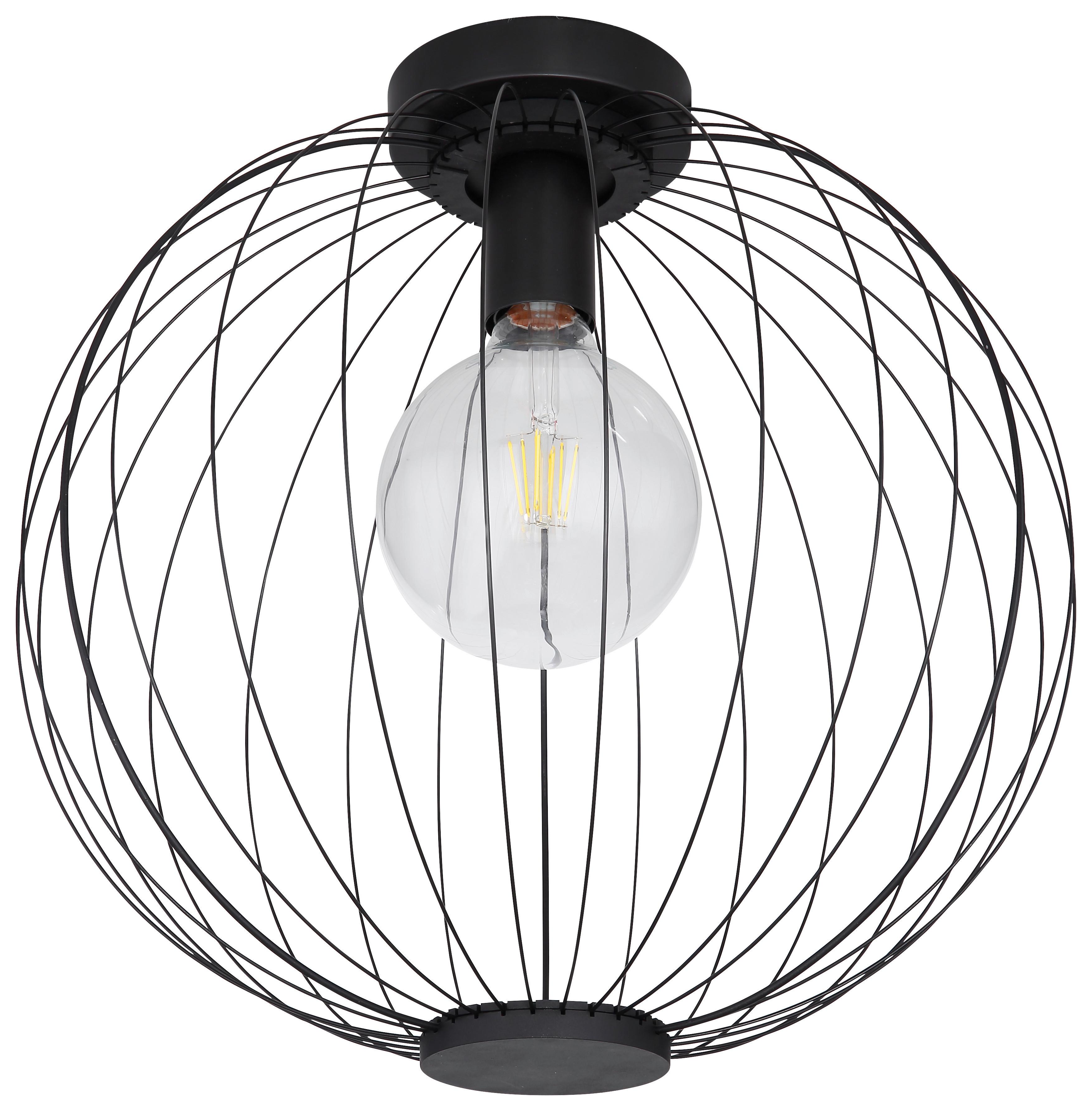 Deckenleuchte Roza Ø 40 cm - Schwarz, Trend, Metall (40/37,5cm) - Globo