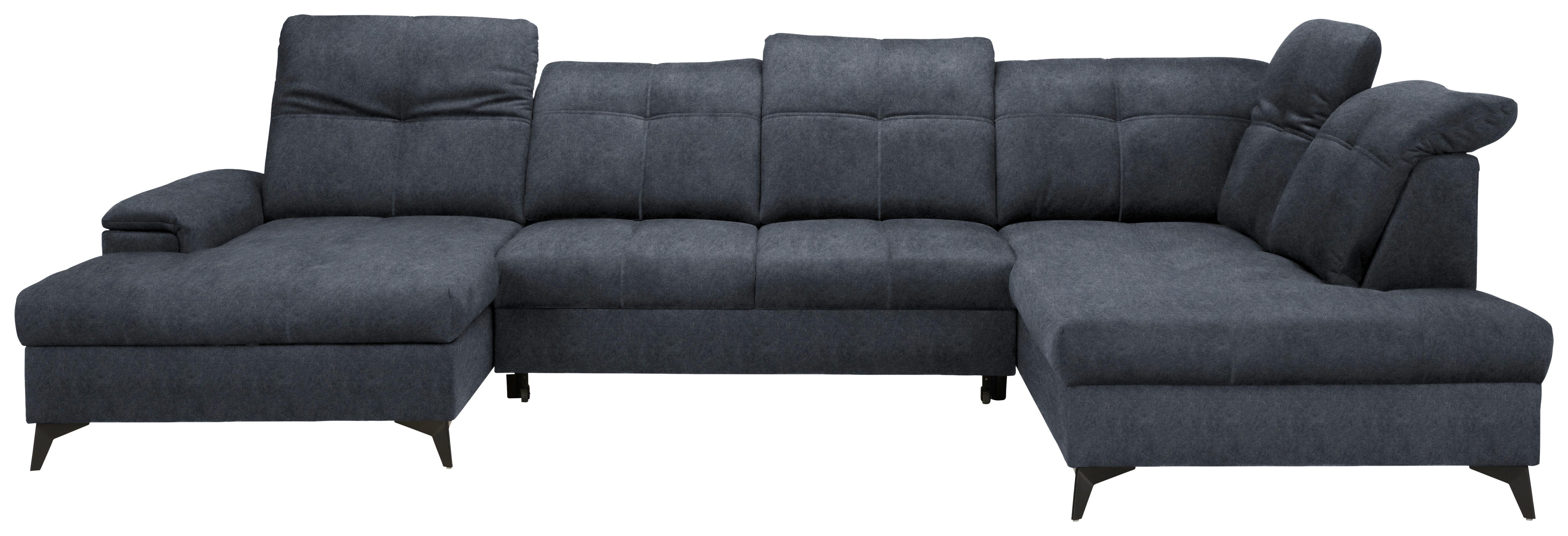 Rohová sedačka U SIERRA, pravá, grafitová CLOUD - černá/barvy grafitu, Moderní, kov/textil (181/364/230cm) - Mömax