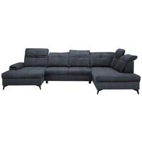 Sedacia súprava U SIERRA, pravá, grafitová CLOUD - čierna/grafitová, Modern, kov/textil (181/364/230cm) - Mömax