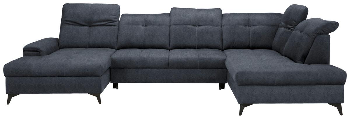 Sedacia súprava U SIERRA, pravá, grafitová CLOUD - čierna/grafitová, Modern, kov/textil (181/364/230cm) - Mömax