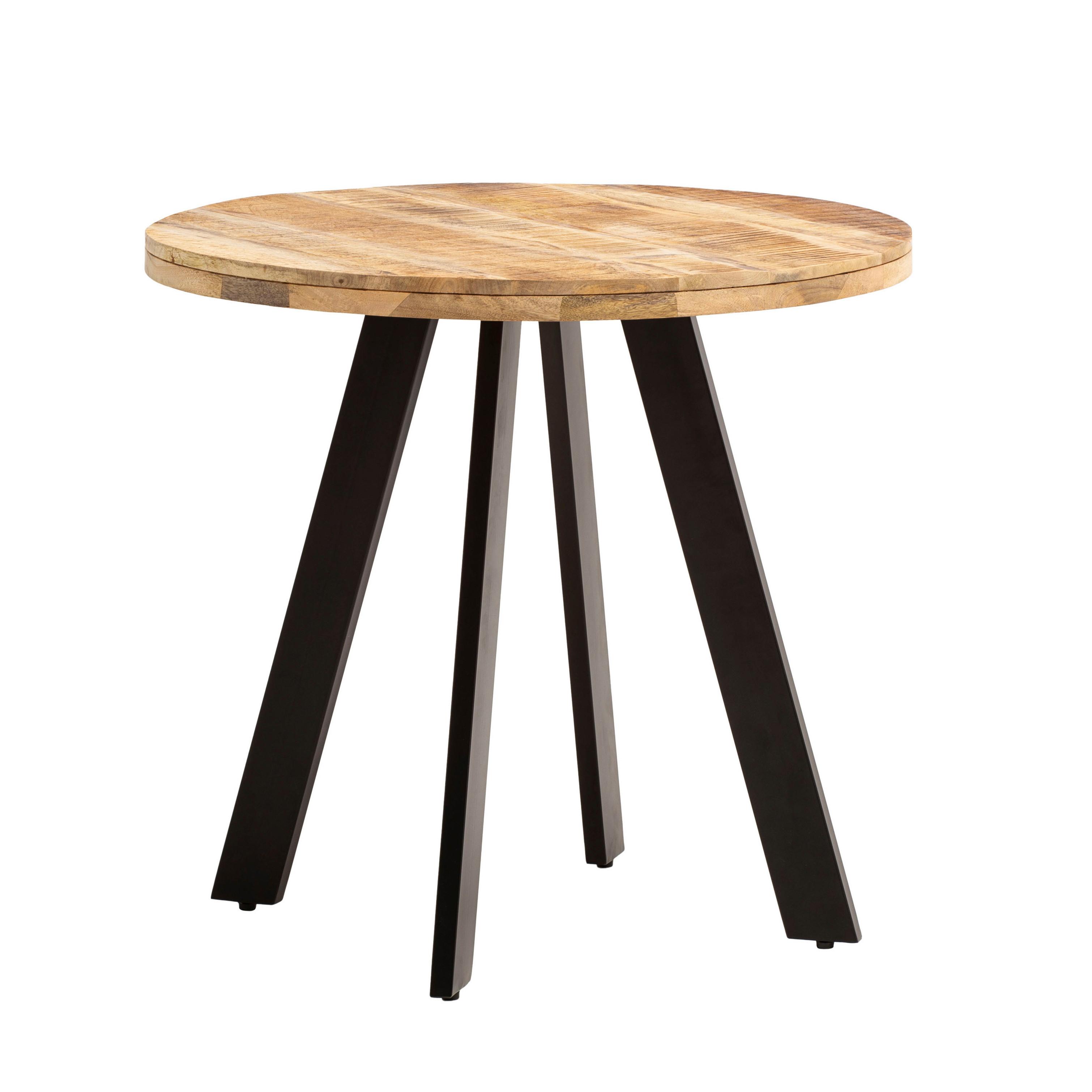 ESSTISCH Braun L: 80 cm - Schwarz/Braun, Design, Holz/Metall (80/80/75cm) - MID.YOU