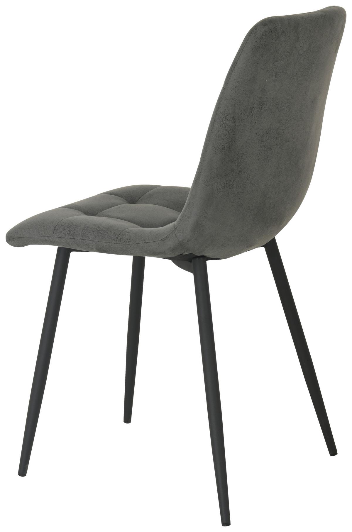 Esszimmerstuhl Lech Schwarz Gepolstert - Schwarz/Grau, KONVENTIONELL, Holz/Textil (45/88/55cm)