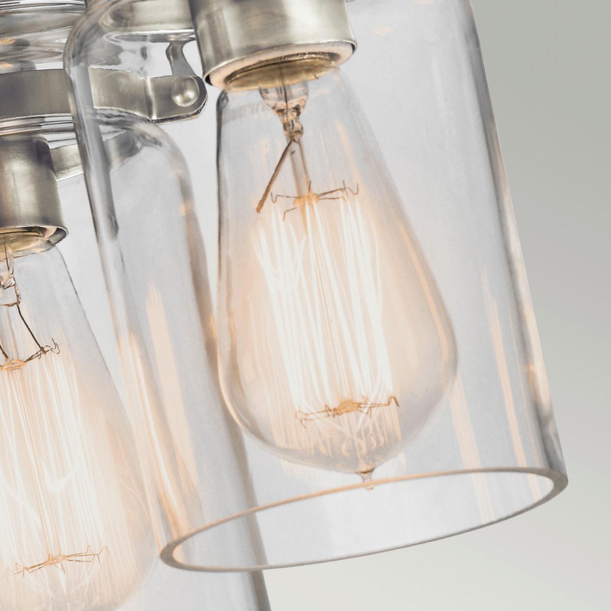 Deckenleuchte Brinley Ø 28,2 cm 3-Flammig - Nickelfarben, Design, Glas/Metall (28.2/20.2cm) - Elstead Lighting