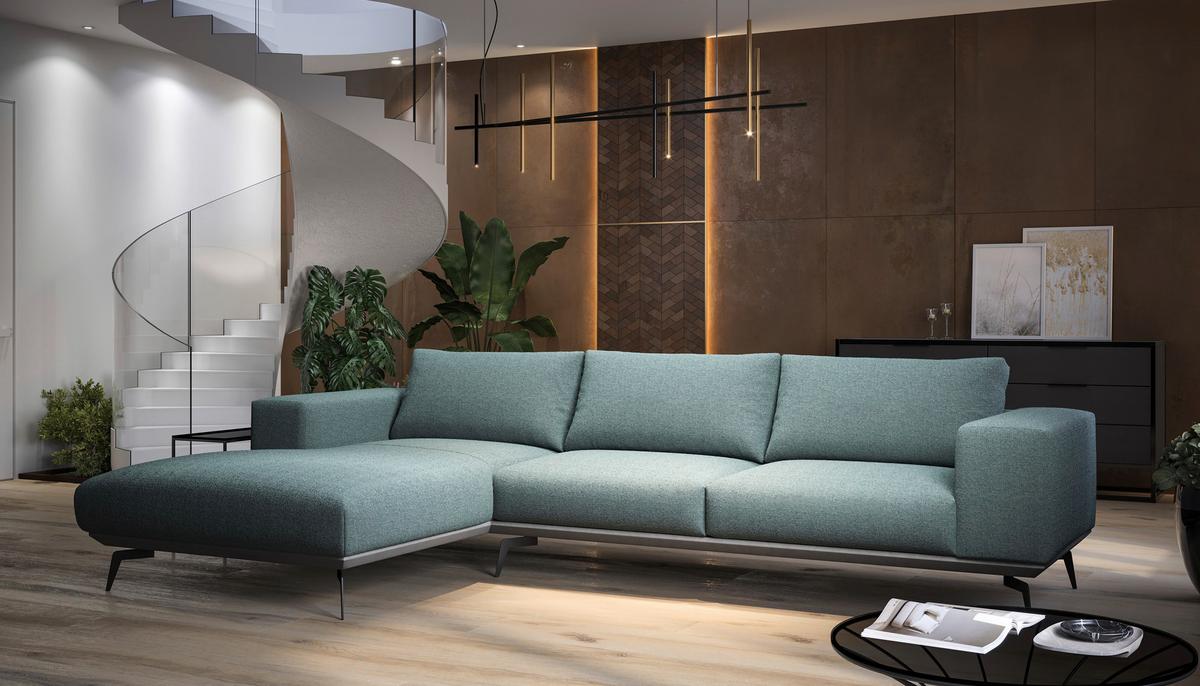 Ecksofa Albero - Anthrazit/Schwarz, Design, Textil (180/330cm) - MID.YOU