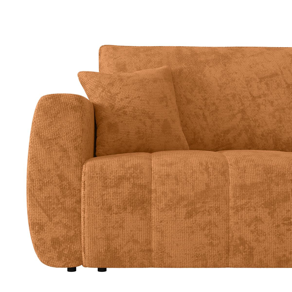 2-sitzer-sofa Bali Mit Schlaffunktion & Bettkasten - Terracotta/Schwarz, MODERN, Holz/Textil (245/74-90/104cm) - Luca Bessoni