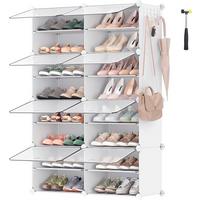 Schuhregal Weiß B: 83 Cm - Weiß, Basics, Kunststoff/Metall (83/125/32cm)