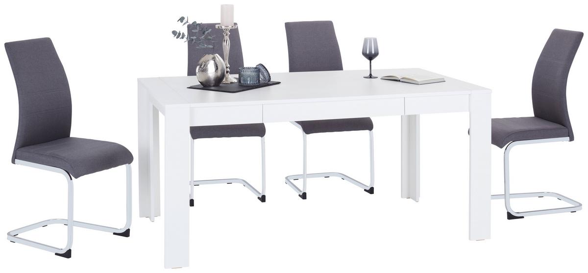Esstisch Viola 160x90 Cm Weiß - Weiß, KONVENTIONELL, Holzwerkstoff (160/76/90cm)