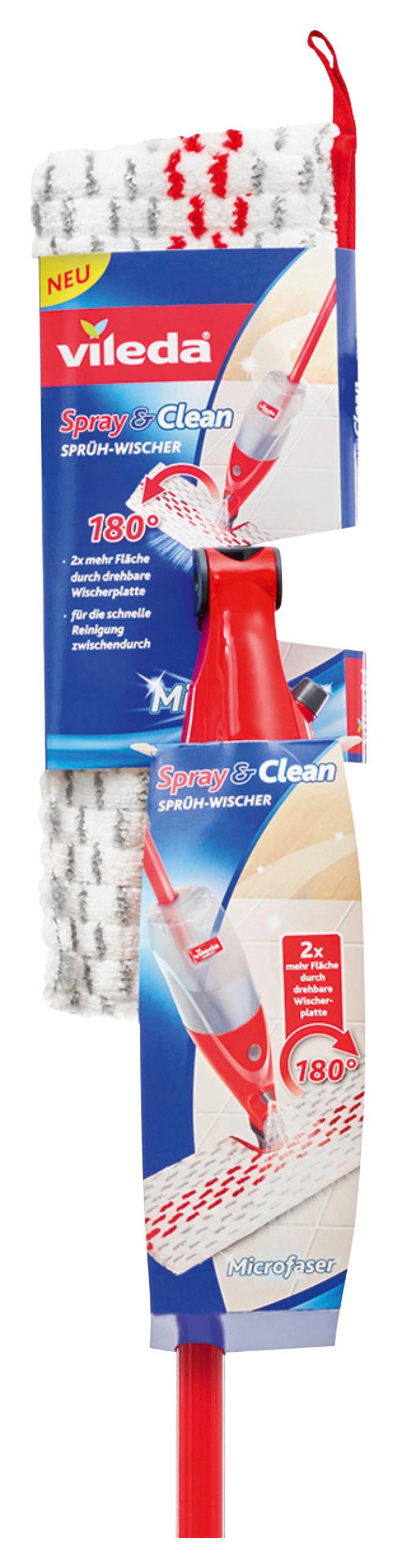 Bodenwischer 1,2 Spray Max mit Wasserbehälter - Rot, Textil/Metall (14,5/141,6/11,8cm) - Vileda