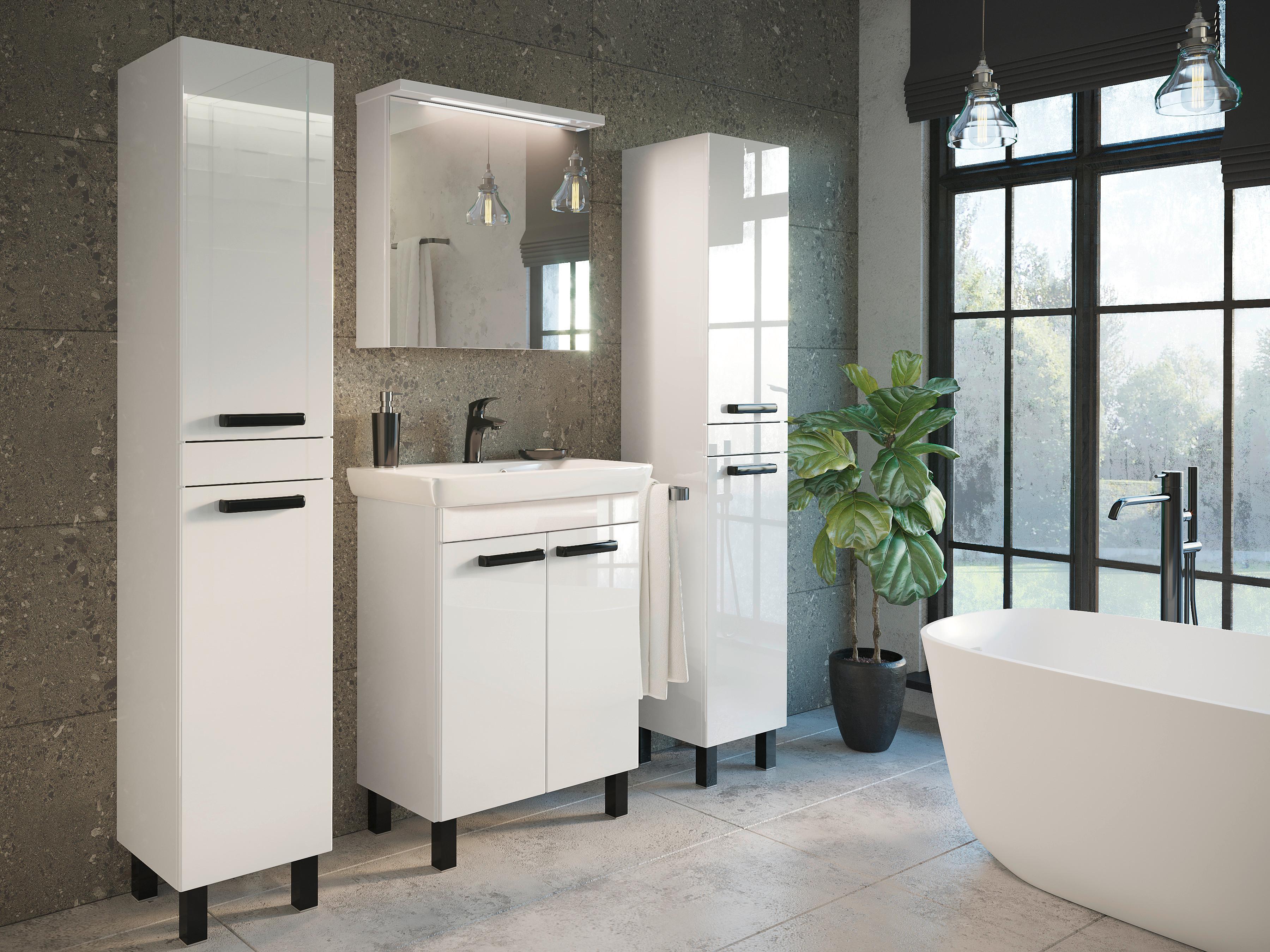 Waschbecken Mit Unterschrank Rima B: 65 Cm Weiß