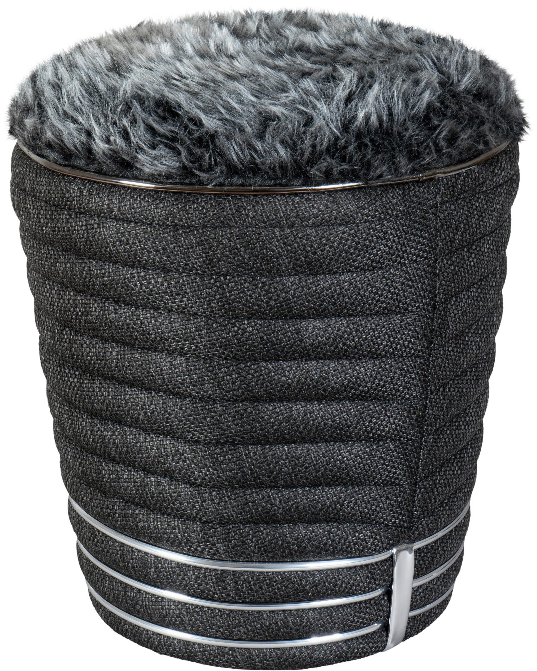 Hocker Doric 345 Anthrazit/graphitfarben D:42cm - Anthrazit/Graphitfarben, Design, Textil (42/50cm) - Kayoom