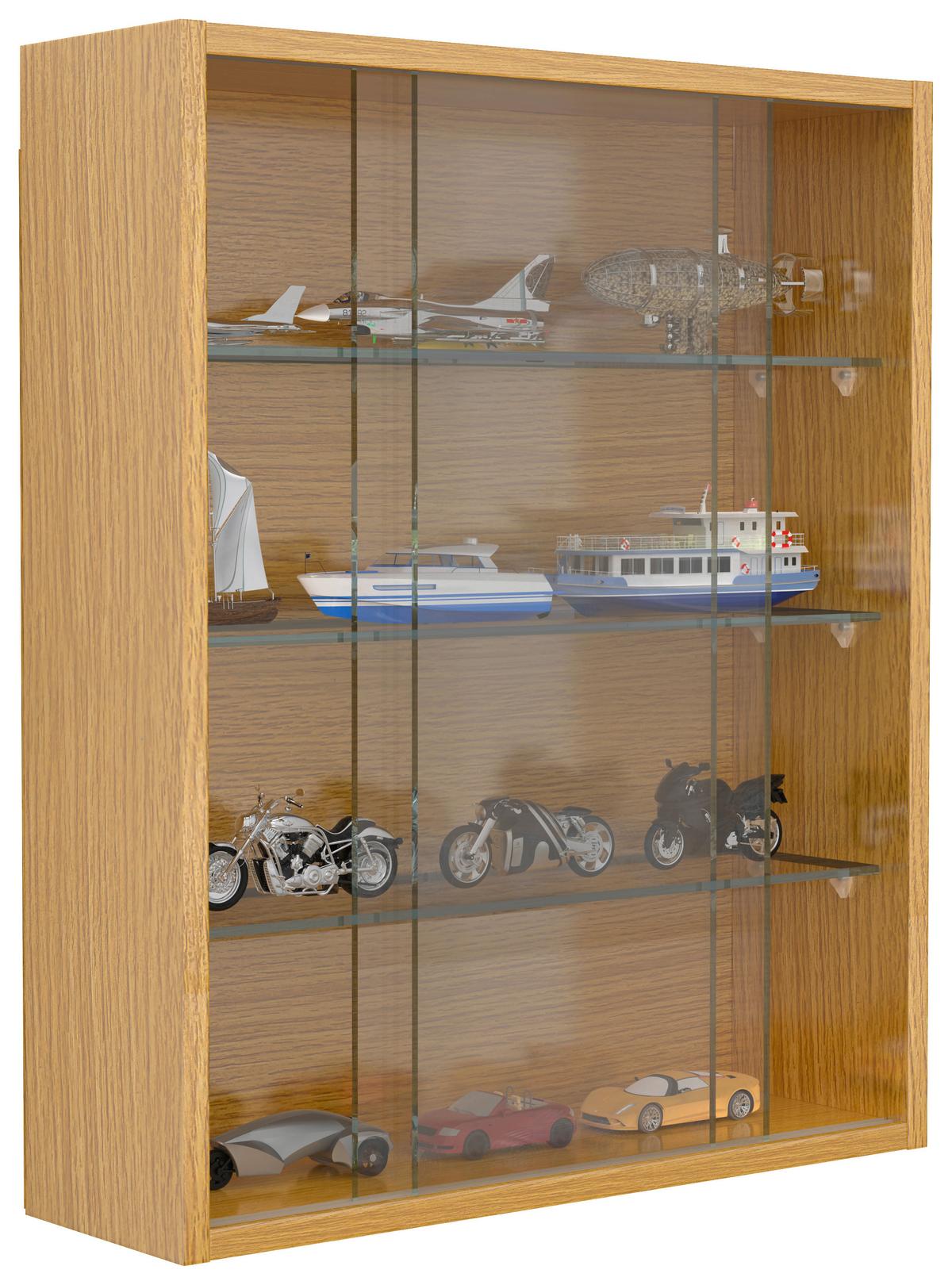 HÄNGEVITRINE Drivalo Eiche Dekor B: 50 cm - Honigeiche/Transparent, Design, Glas/Holzwerkstoff (50/60/15cm) - MID.YOU