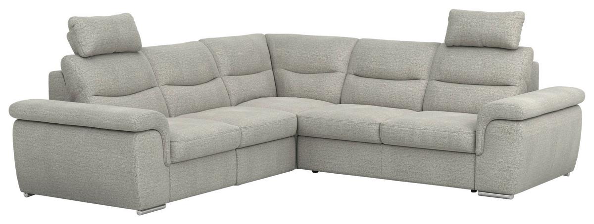 Sarokgarnitúra Hella - világosszürke, Konventionell, textil (262/88-112/260cm)