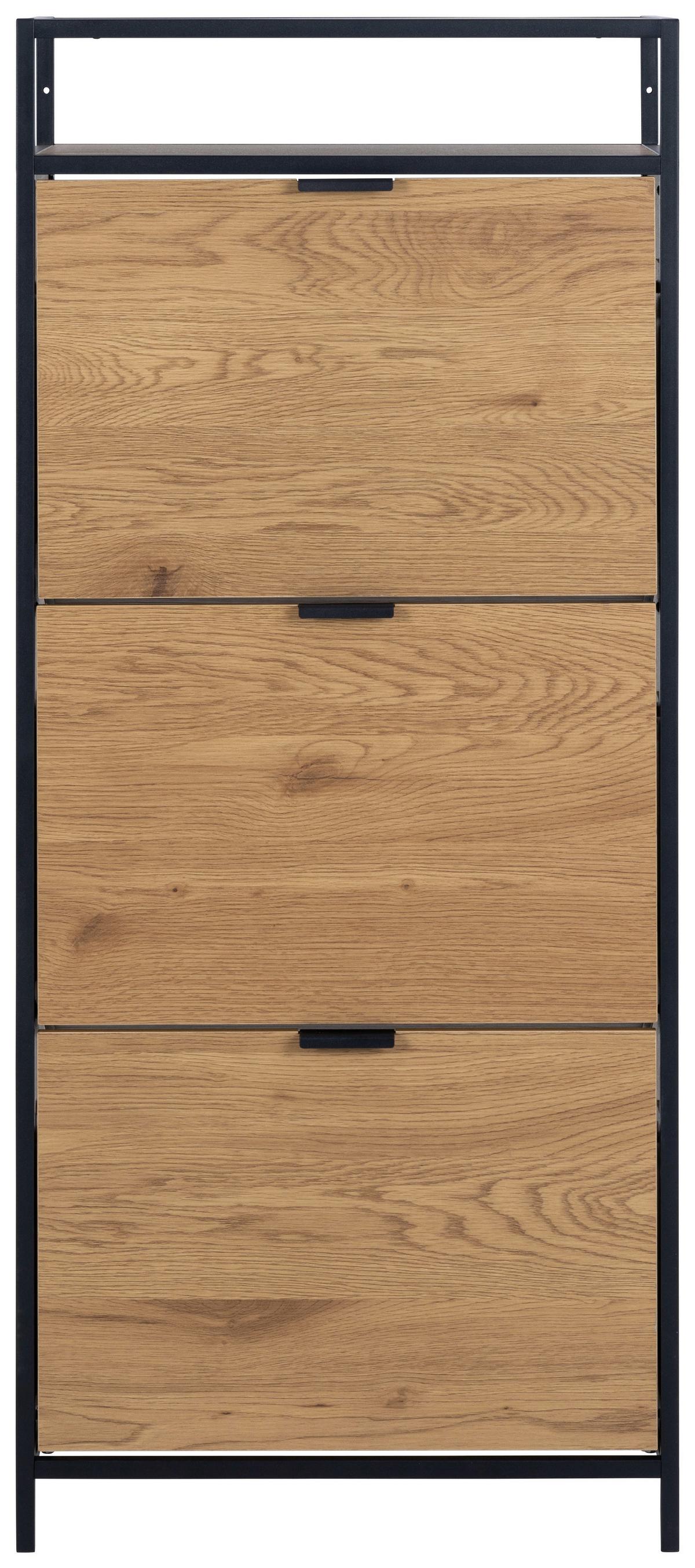 Schuhschrank Seaford 0000107915 - Wildeiche/Eichefarben, Design, Papier/Holzwerkstoff (56/129/30cm) - Livetastic