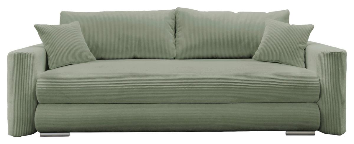 Schlafsofa Ralf Grün B: 232 cm - Silberfarben/Grün, Design, Textil (232/88/105cm) - MID.YOU