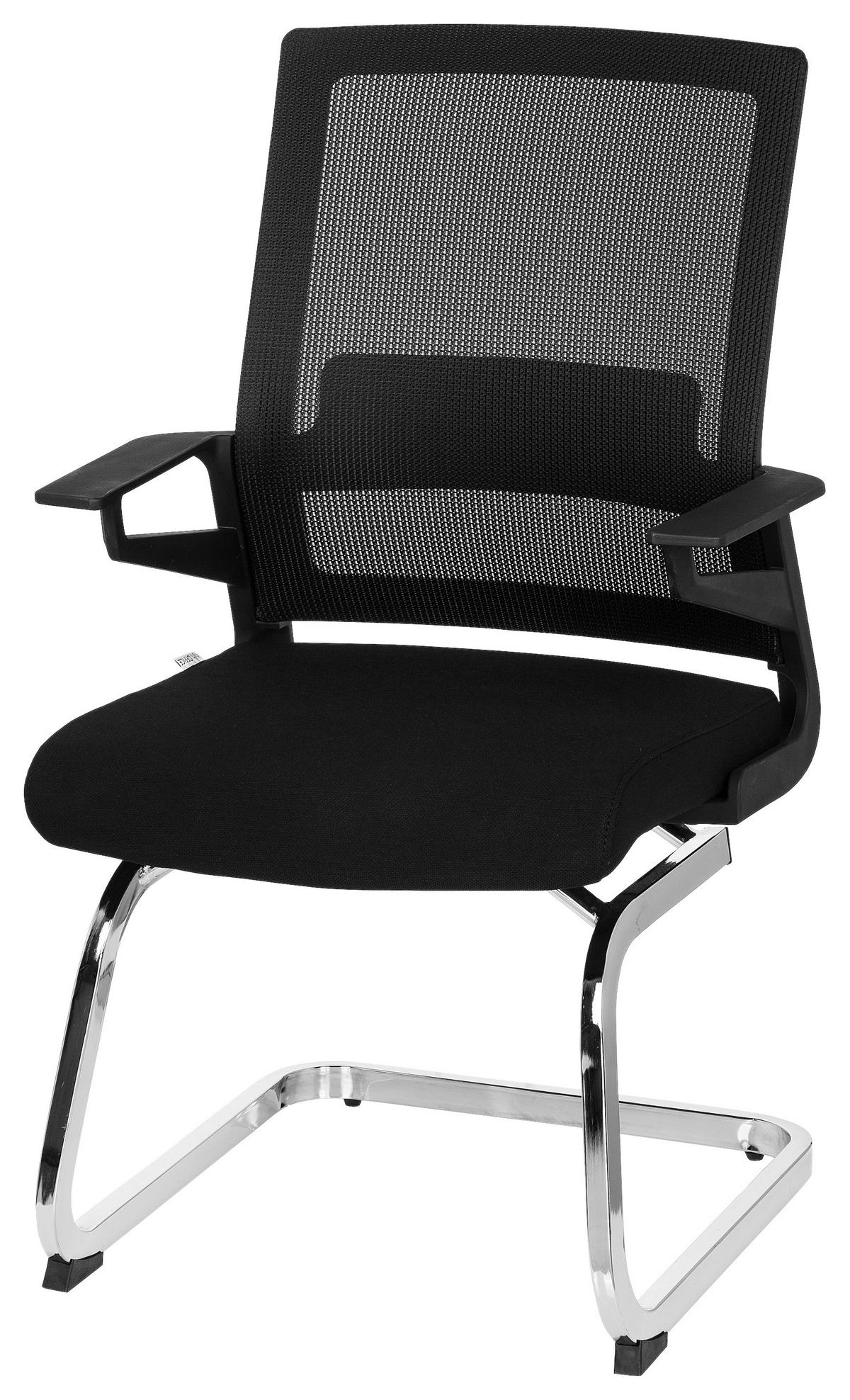 Besucherstuhl Inventor V Schwarz - Chromfarben/Schwarz, MODERN, Kunststoff/Textil (59/95/54cm) - MID.YOU