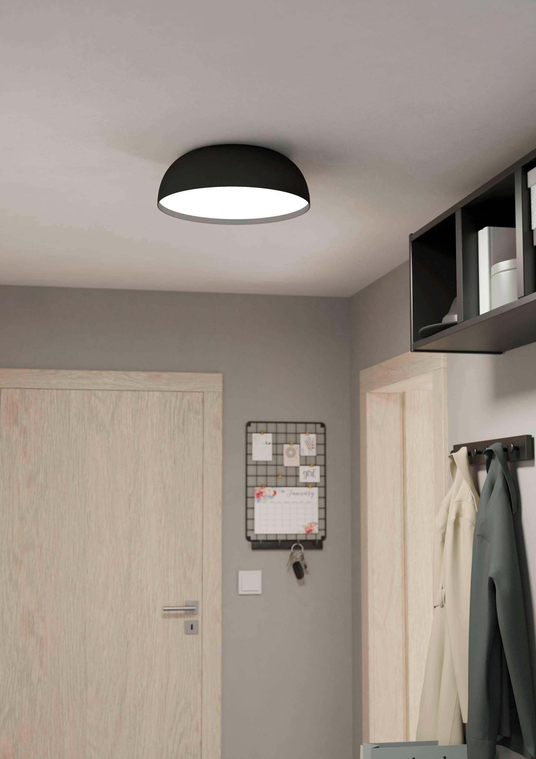 LED-Deckenleuchte Tollos-Z Ø 40 cm Farbwechsler - Schwarz/Weiß, Design, Kunststoff/Metall (40/13cm) - Eglo