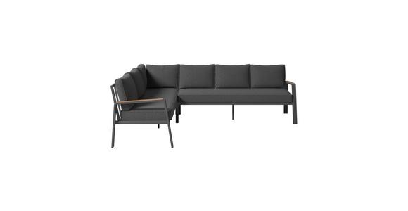 Loungegarnitur Lecce - Anthrazit/Schwarz, MODERN, Glas/Textil (194/255cm) - Beldano