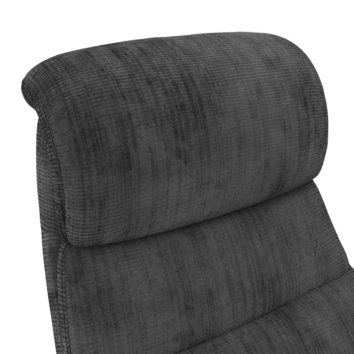 Relaxsessel Manila Chenille anthrazit, B: 73 cm - Anthrazit/Schwarz, MODERN, Textil/Metall (73/113/89cm)