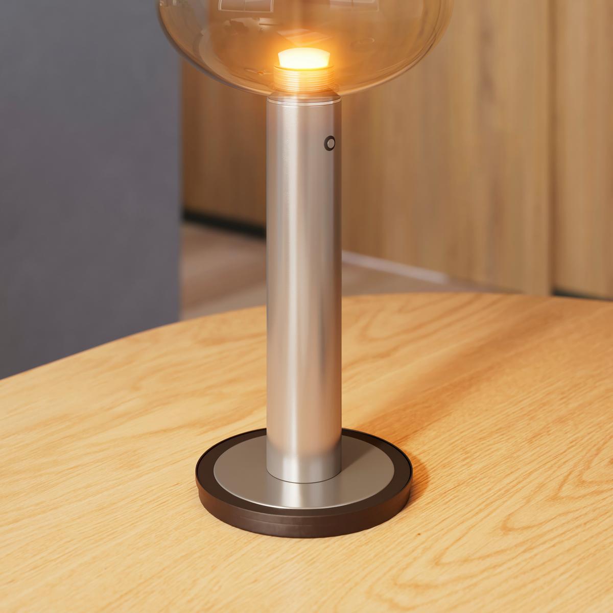 STOLNÍ LAMPA SIOP - jantarové barvy/černá, Moderní, kov/plast (20/20/38,5cm)