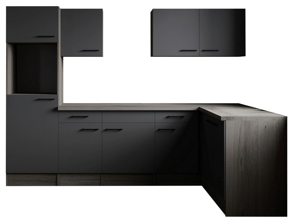 Eckküche Oliver Grau, Eiche Dekor S: 280x172cm - Eichefarben/Grau, Design, Holzwerkstoff (280/172cm) - Respekta