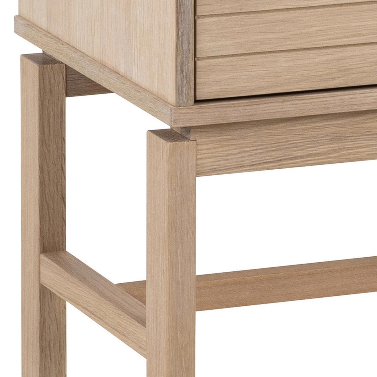 Vysoká komoda LINLEY - biela/farba duba, Design, drevo/kompozitné drevo (90,8/150/40cm) - Livetastic
