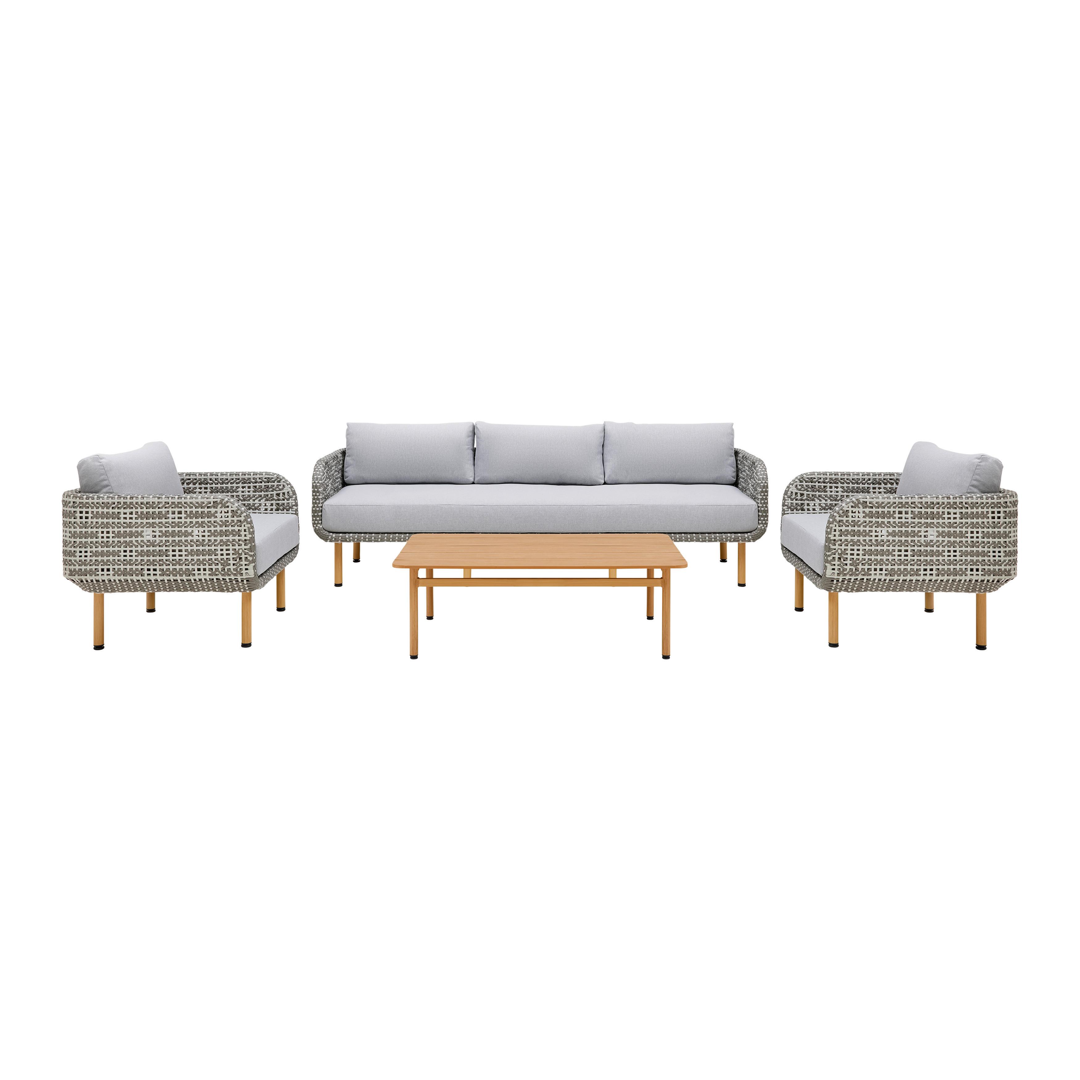 Zahradní Sedací Souprava Positano - šedá/tmavě šedá, Moderní, kov/textil - Bessagi Garden