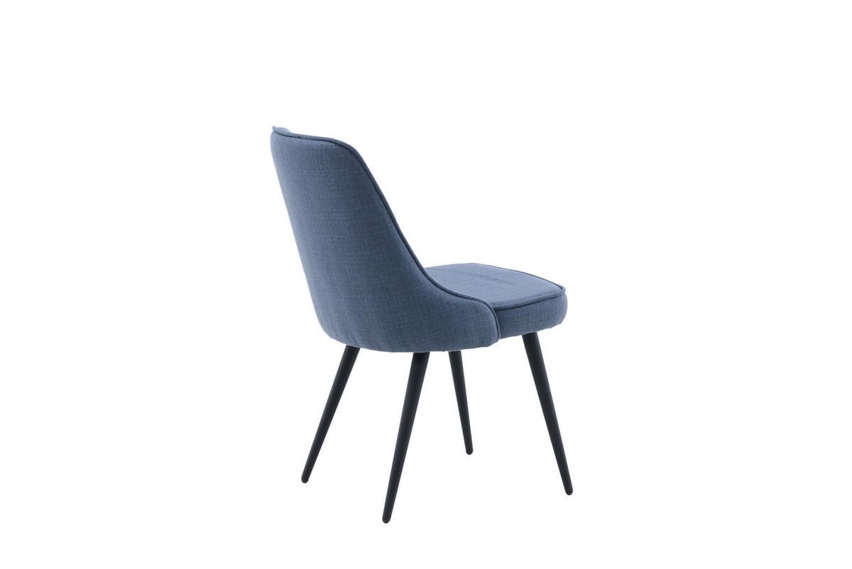 Stuhl-Set Velvet Deluxe - Blau/Schwarz, Design, Kunststoff/Textil (50/88.5/66cm) - Livetastic