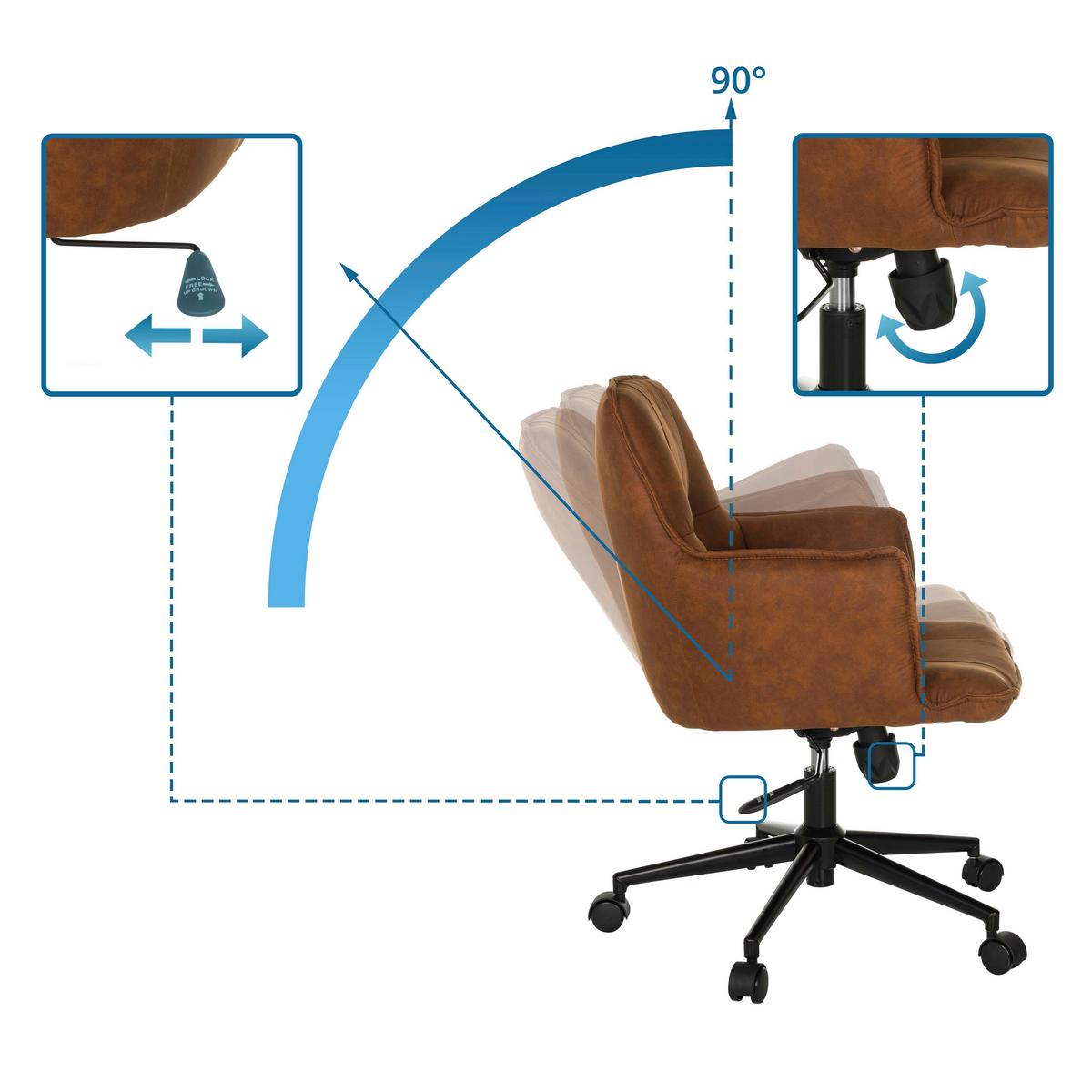 DREHSTUHL Braun B: 54 cm - Schwarz/Braun, MODERN, Kunststoff/Textil (54/85/70cm) - MID.YOU