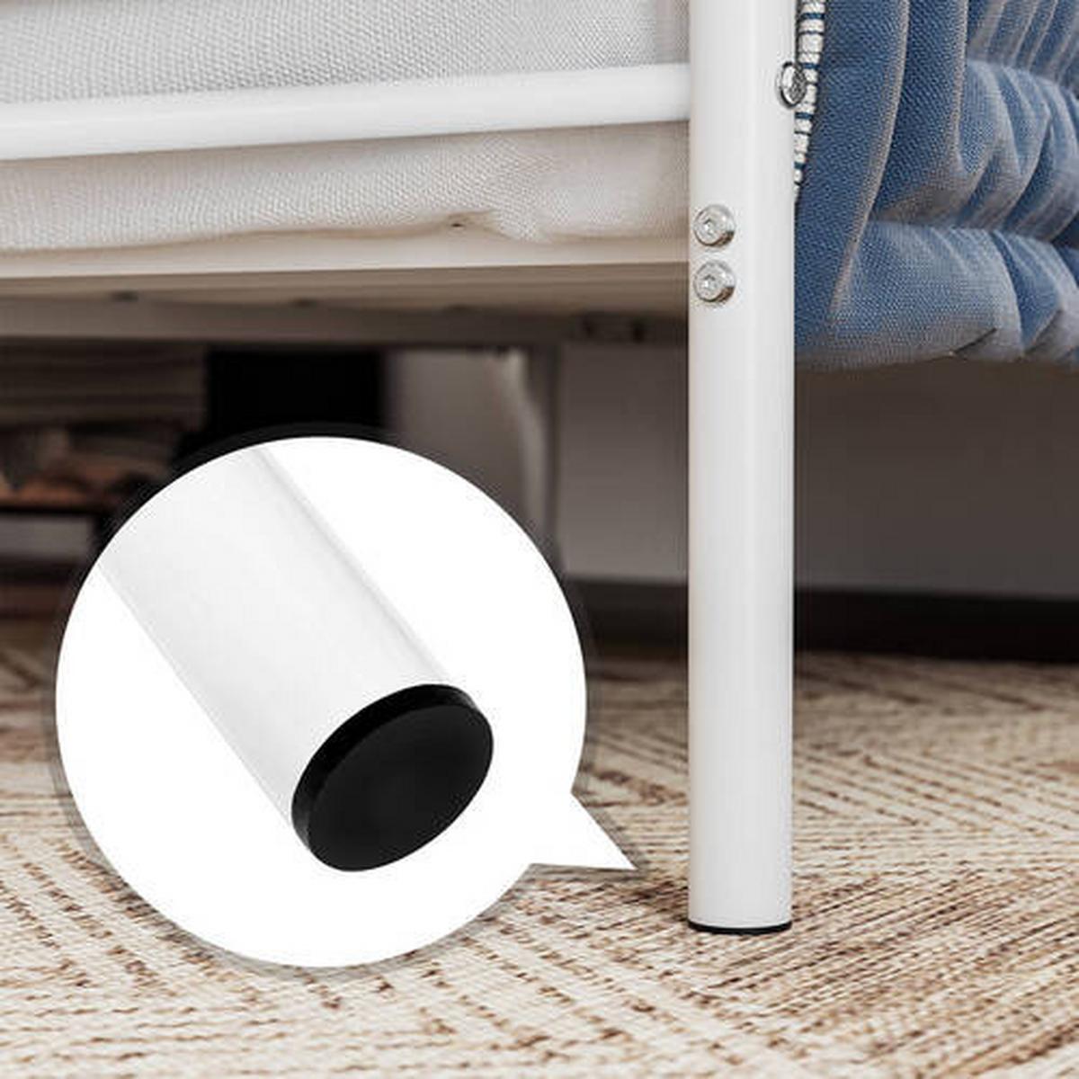 Kovová posteľ 90x190 cm, biela - biela, Romantik / Landhaus, kov (90/190cm) - Boxxx