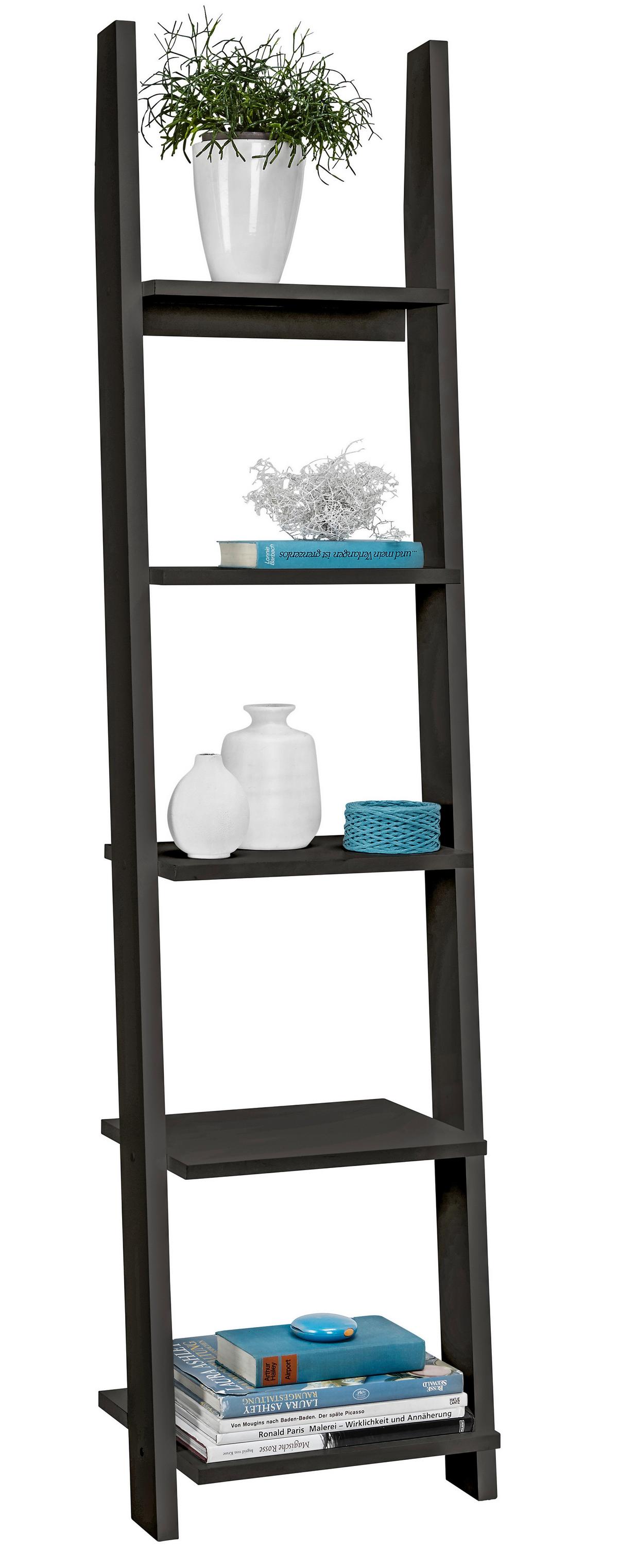 ŽEBŘÍKOVÝ REGÁL SCALA - černá, Konvenční, dřevo/kompozitní dřevo (41,4/176/34,2cm) - Mömax