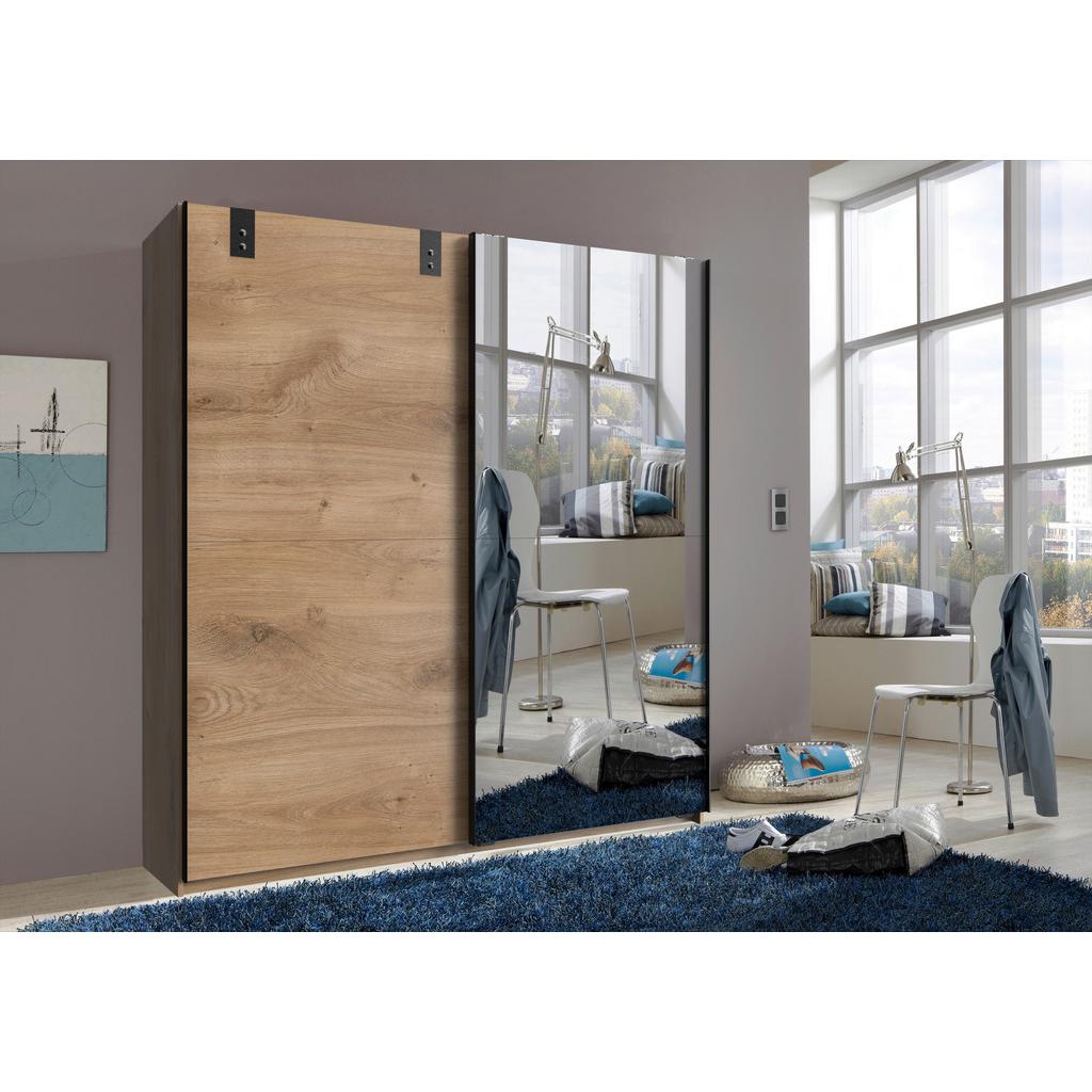 Schwebetürenschrank + Spiegel B: 135 cm Cardiff, Eiche Dekor
