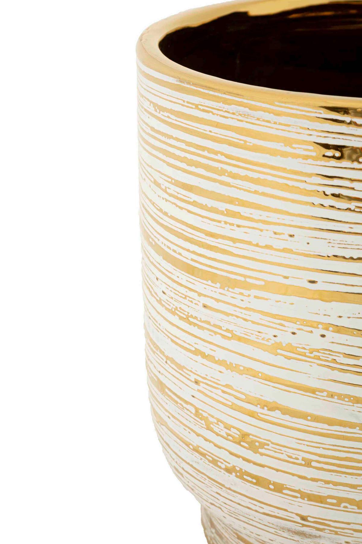 Vase Holder Melody Set 2 Pcs Weiß, Goldfarben B: 23 Cm - Goldfarben/Weiß, Basics, Keramik (23/24/23cm)