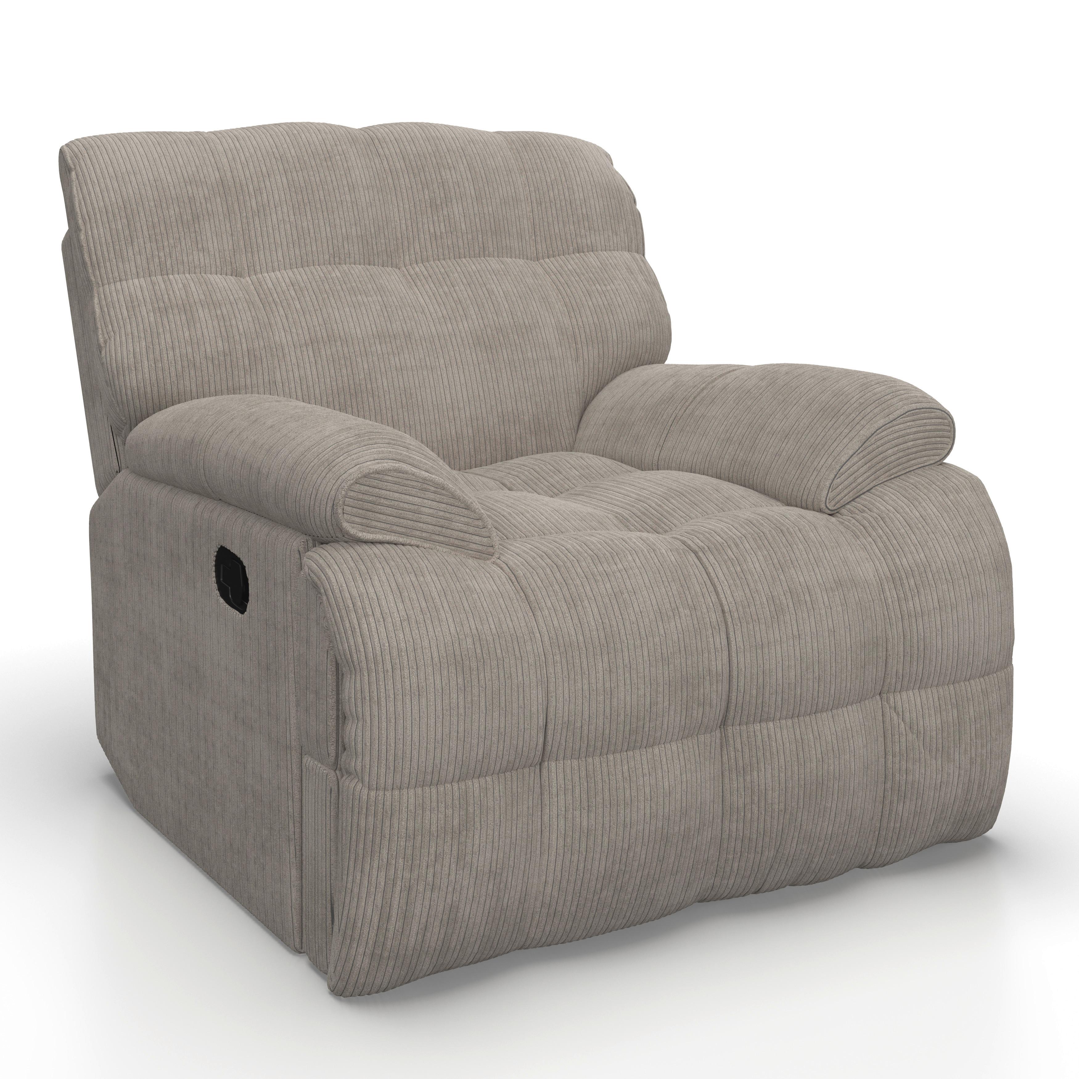 Relaxační křeslo NATALIE, šedá - šedá/černá, Moderní, kov/dřevo (98/94/106cm) - Bessagi Home