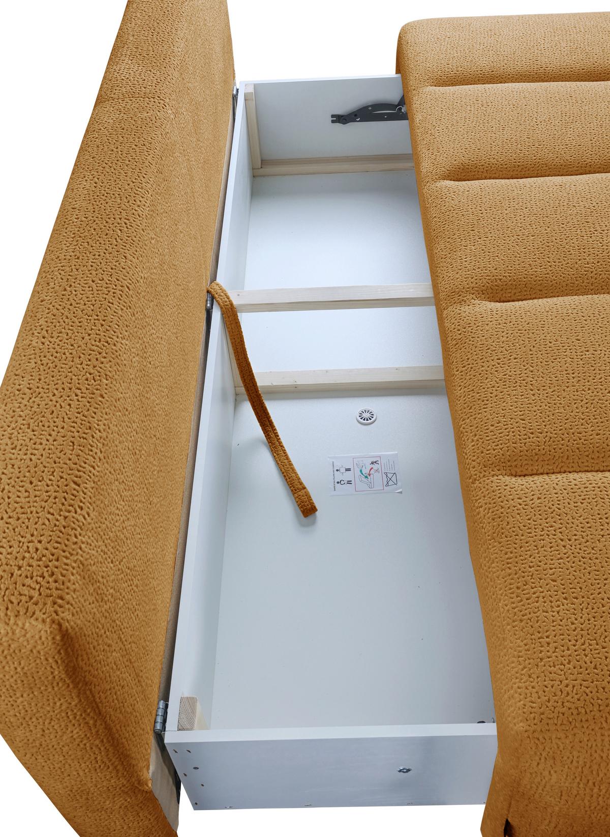 Schlafsofa Milo, Goldfarben B: 209 Cm - Goldfarben/Creme, Design, Holz/Holzwerkstoff (209/100/103cm) - MID.YOU