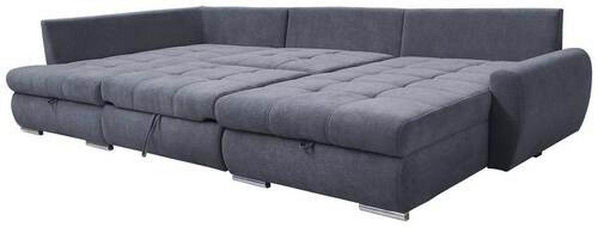 Ecksofa Canion - Chromfarben/Grau, Design, Textil (173/322/174cm) - Livetastic