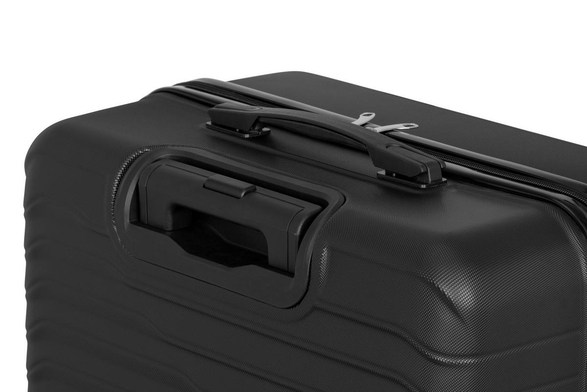 Reisekoffer Set 3-tlg Florenz 4 Rollen Hartschale - Schwarz, Basics, Kunststoff/Textil - Ondega