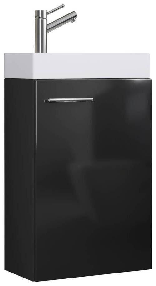 Badmöbel-Set Gäste WC 2-Tlg. Slito B: 40,5 cm Schwarz