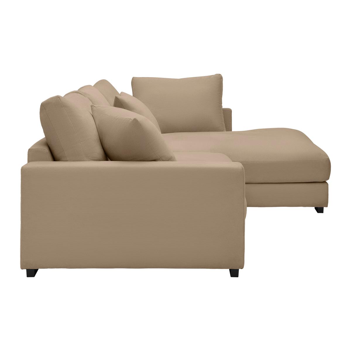 Rohová sedačka PEDRO, pravá, hnědá - černá/hnědá, Moderní, textil/plast (300/190cm) - Mömax