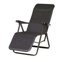 Relaxliege Lugano – Relaxliege - Anthrazit/Schwarz, Basics, Textil/Metall (65/114/85cm)
