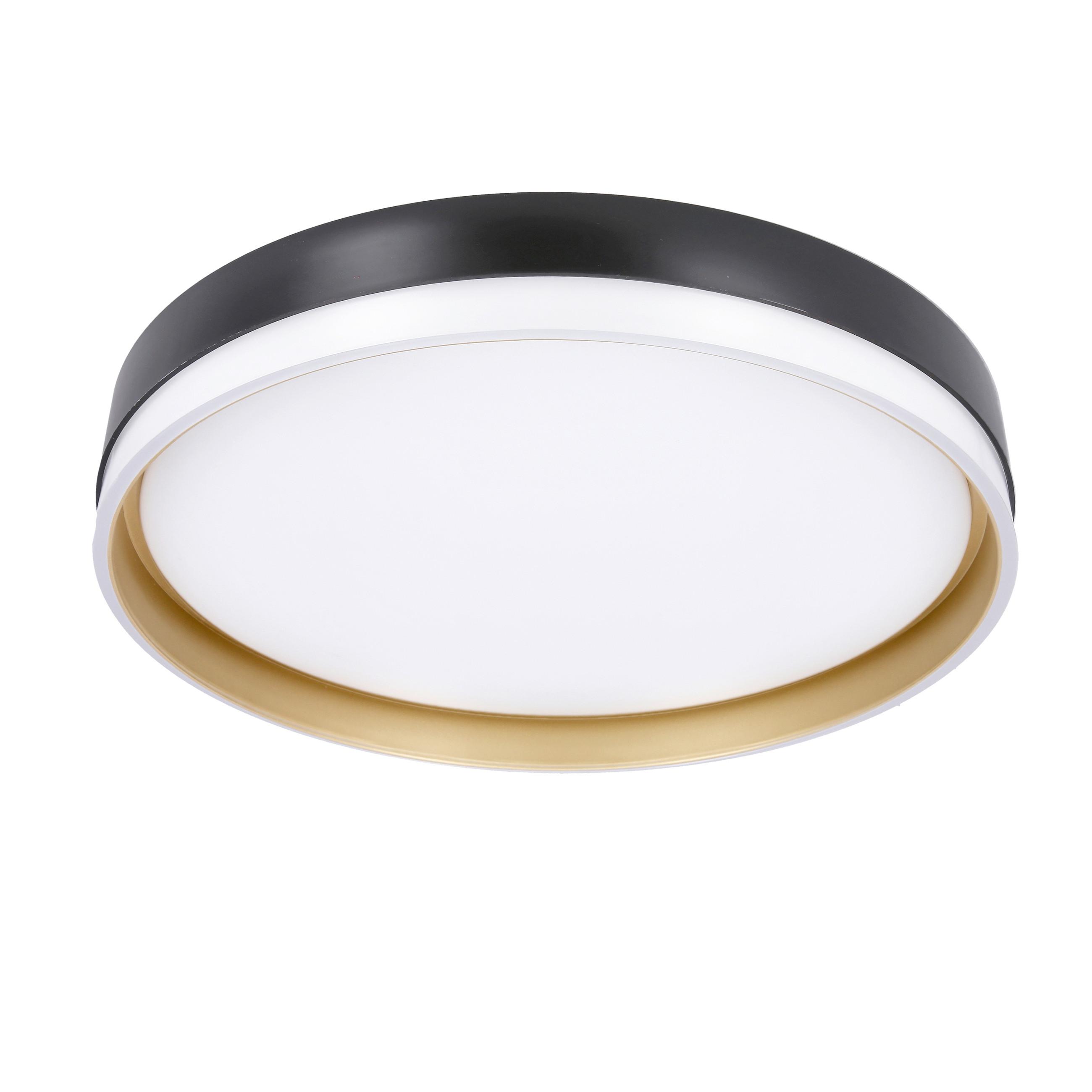 Led-deckenleuchte 13-11343 Florida - Goldfarben/Schwarz, KONVENTIONELL, Kunststoff/Metall (38/38/7.5cm)