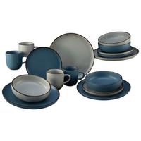 Kombinovaná souprava 16- dílna - modrá/béžová, Basics, keramika (29,5/28,5/28cm) - Creatable