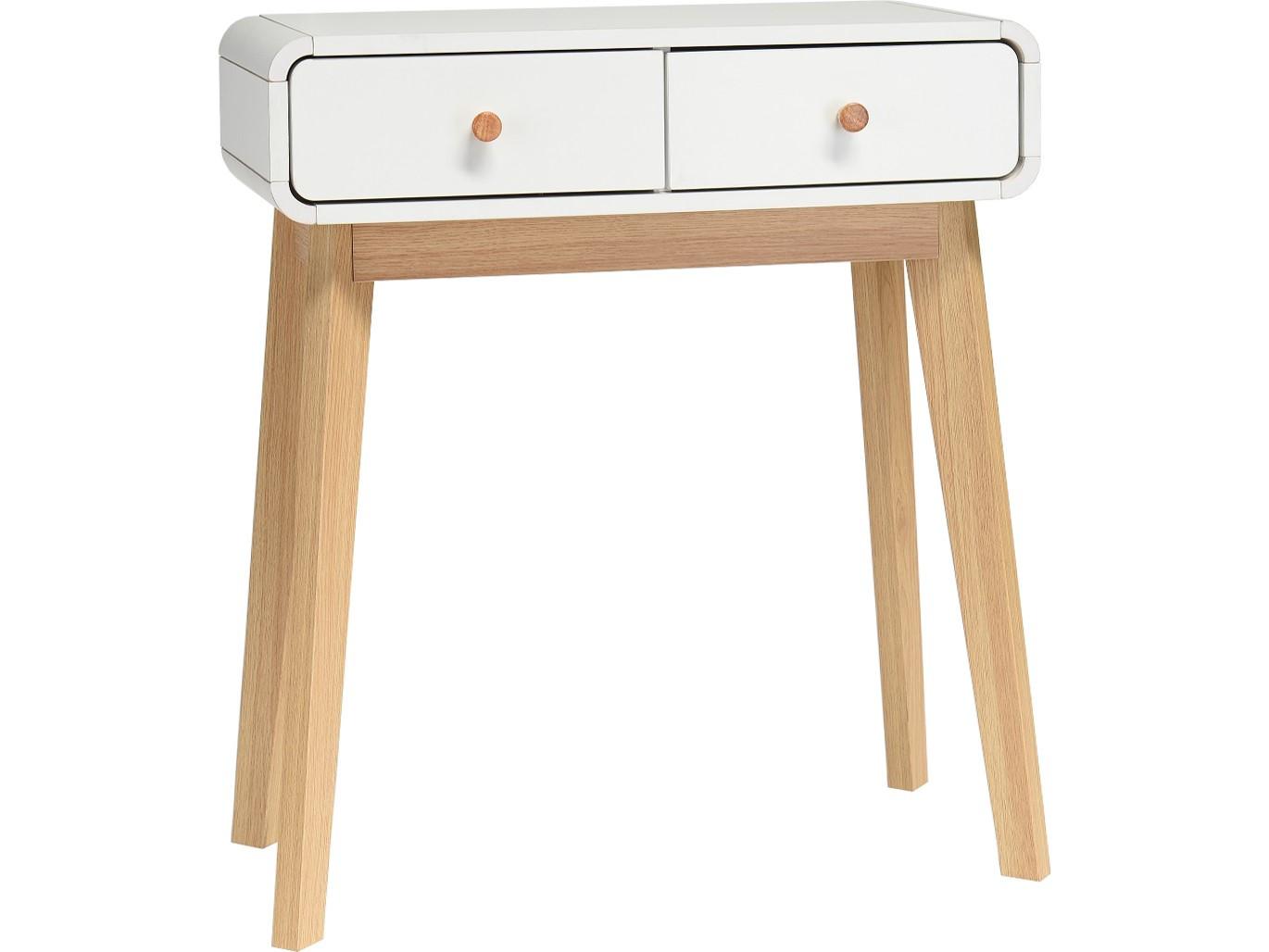 Konsole Cassie Weiß - Eichefarben/Weiß, Design, Holzwerkstoff (65/76/30cm) - MID.YOU