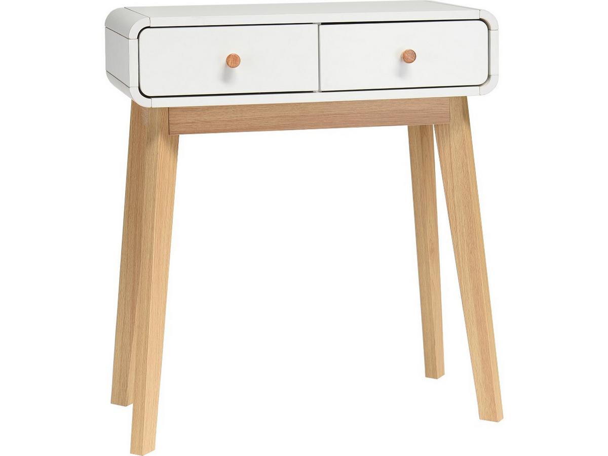 Konsole Cassie Weiß - Eichefarben/Weiß, Design, Holzwerkstoff (65/76/30cm) - MID.YOU