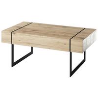 Konferenční stolek PAPHOS 110x60cm - černá/barvy dubu, Natur, kov/kompozitní dřevo (110/60/45cm) - Zandiara