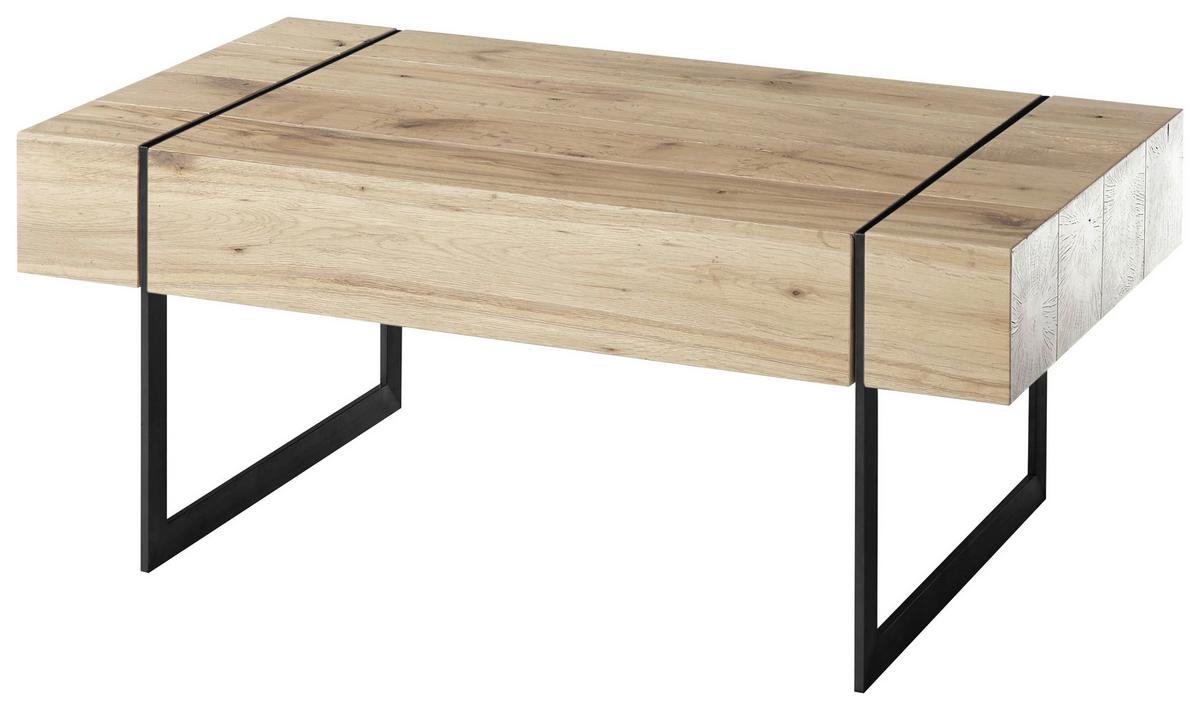 Konferenční stolek PAPHOS 110x60cm - černá/barvy dubu, Natur, kov/kompozitní dřevo (110/60/45cm) - Zandiara