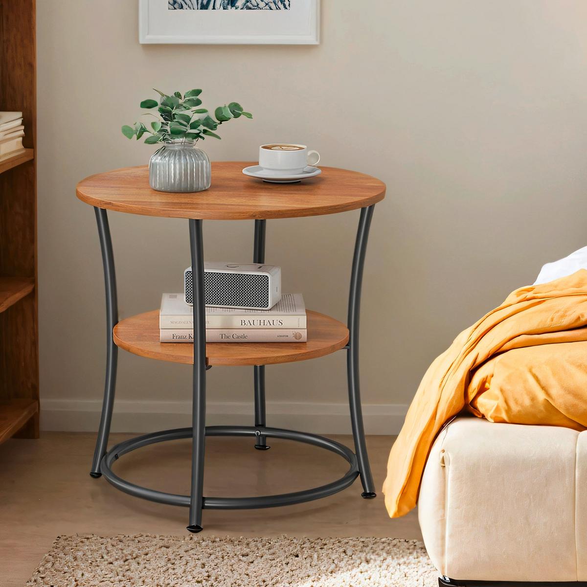 BEISTELLTISCH END TABLE - Schwarz/Braun, MODERN, Holzwerkstoff/Metall (55/55/55cm) - MID.YOU